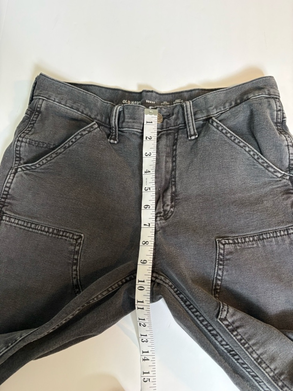 Old Navy Men's Washed Black Slim Straight Utility Jeans, Sz 30. - Picture 8 of 12